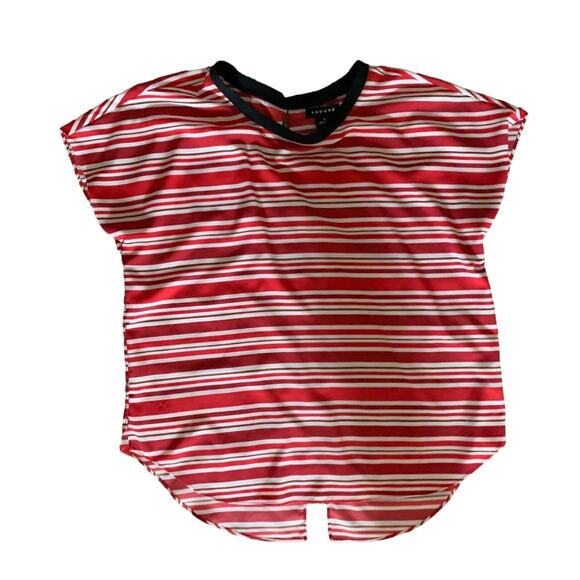 NEW Trouve red white striped blouse w/ back detail Size Medium - Picture 3 of 3